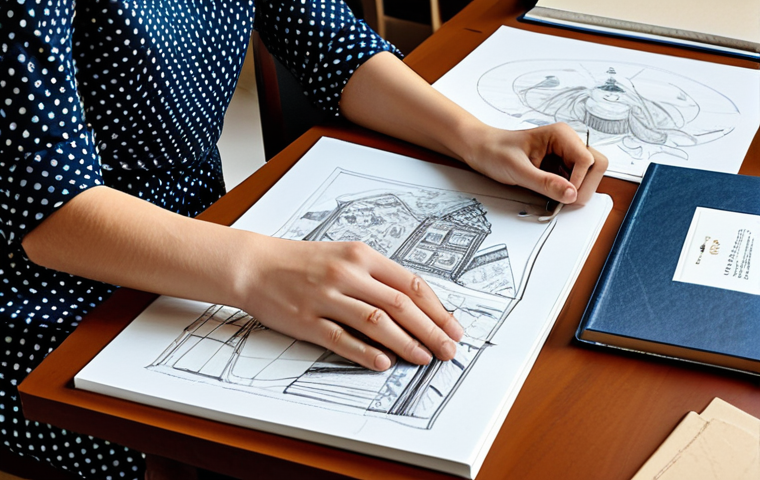 공간디자이너의 경력개발 로드맵 - The Student's Desk**
"A bright and aspiring interior design student fully clothed, working diligent...