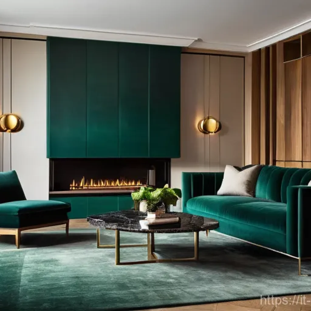 공간디자인 소재와 마감재 선택 가이드 - **"A sophisticated living room interior, bathed in soft, diffused natural light filtering through la...