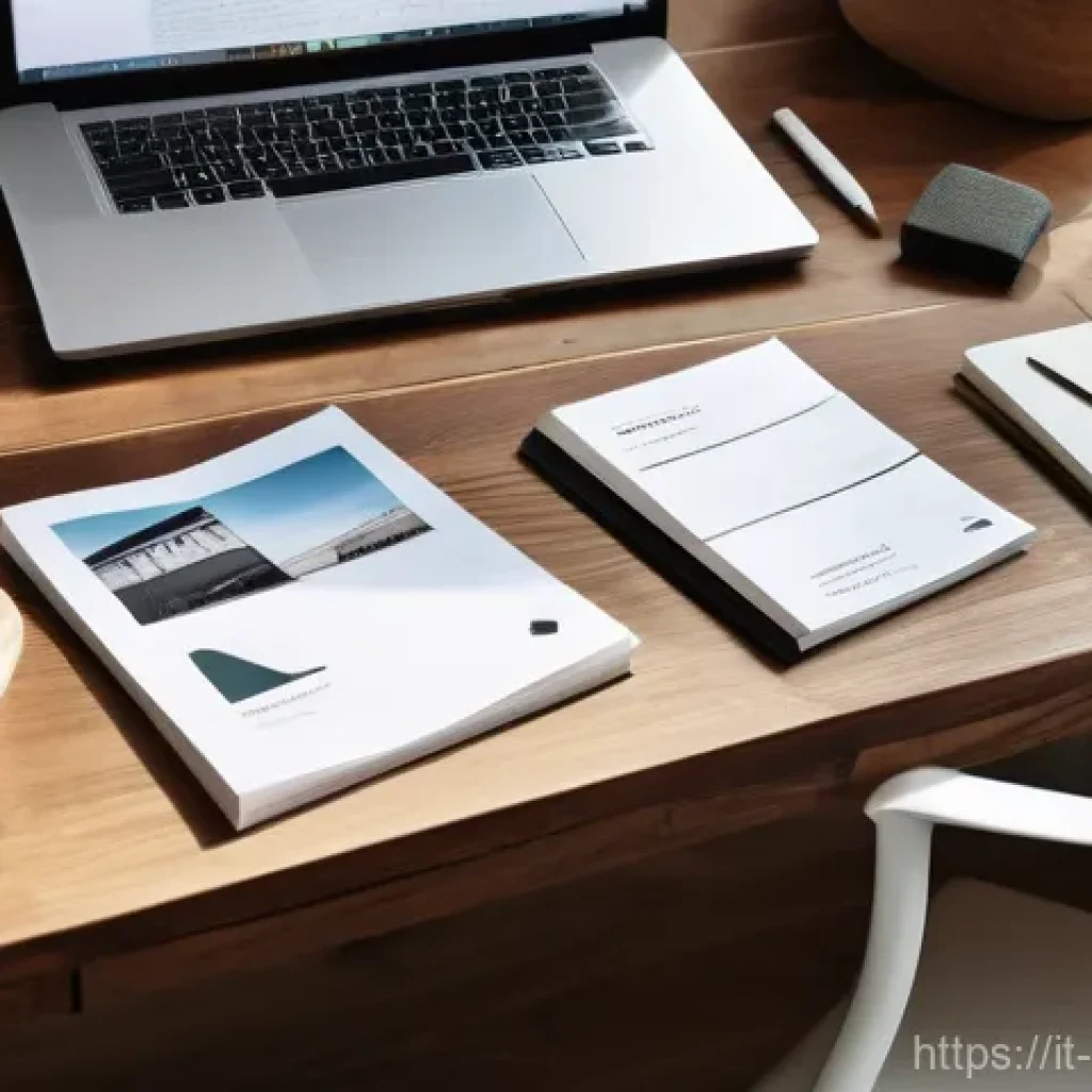 공간디자이너의 자기소개서 작성법 - **Prompt: A professional interior designer's meticulously organized desk.**
A close-up shot of a...