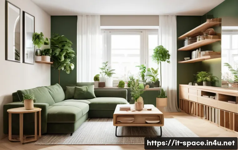 공간디자이너가 피해야 할 실수 - A modern, cozy small apartment living room designed for maximum space efficiency, featuring multifun...