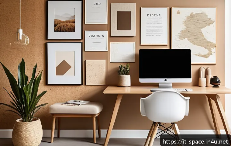 공간디자이너를 위한 브랜딩 전략 - A sleek, modern interior design studio workspace featuring minimalist decor with clean lines and neu...