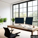 Home 19 공간디자이너의 글로벌 네트워크 구축 - A modern interior design studio with an international team collaborating remotely using project mana...
