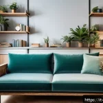 Home 18 공간디자이너의 라이프 스타일 - A cozy, modern small living room featuring a multifunctional sofa bed with a wooden frame and durabl...